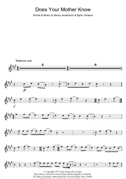 page one of Does Your Mother Know (Clarinet Solo)