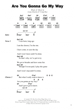 page one of Are You Gonna Go My Way (Guitar Chords/Lyrics)