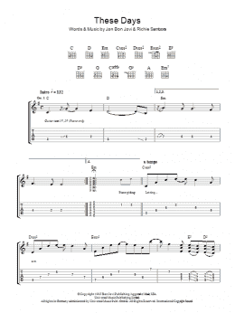 page one of These Days (Guitar Tab)