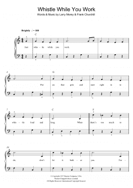 page one of Whistle While You Work (from Snow White And The Seven Dwarfs) (Beginner Piano (Abridged))