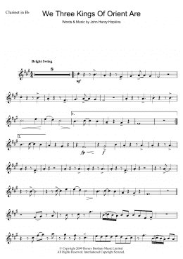 page one of We Three Kings Of Orient Are (Clarinet Solo)