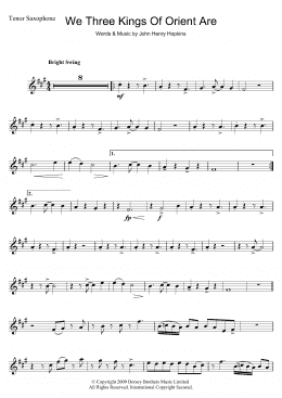 page one of We Three Kings Of Orient Are (Tenor Sax Solo)