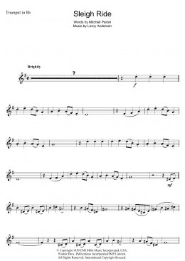 page one of Sleigh Ride (Trumpet Solo)