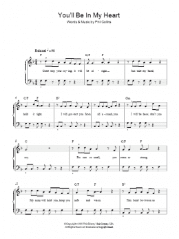 page one of You'll Be In My Heart (from Tarzan) (Easy Piano)