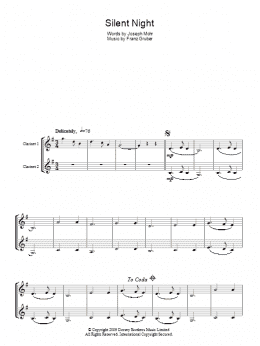 page one of Silent Night (Lead Sheet / Fake Book)