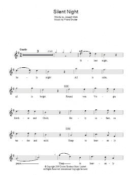 page one of Silent Night (Lead Sheet / Fake Book)