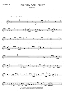 page one of The Holly And The Ivy (Clarinet Solo)