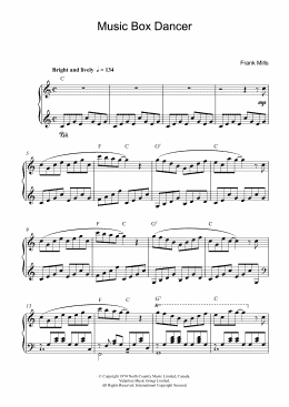 page one of Music Box Dancer (Piano Solo)