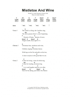 page one of Mistletoe And Wine (Guitar Chords/Lyrics)