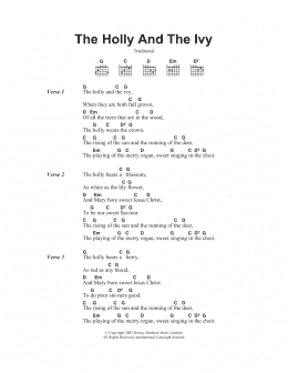 page one of The Holly And The Ivy (Guitar Chords/Lyrics)