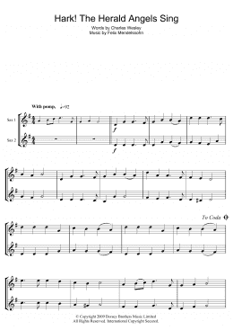 page one of Hark! The Herald Angels Sing (Tenor Sax Solo)