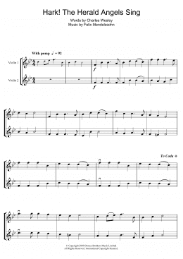 page one of Hark! The Herald Angels Sing (Violin Duet)