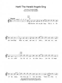 page one of Hark! The Herald Angels Sing (Lead Sheet / Fake Book)