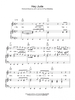 page one of Hey Jude (Piano, Vocal & Guitar Chords)