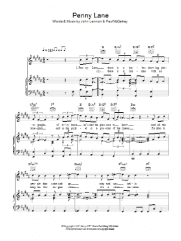 page one of Penny Lane (Piano, Vocal & Guitar Chords)