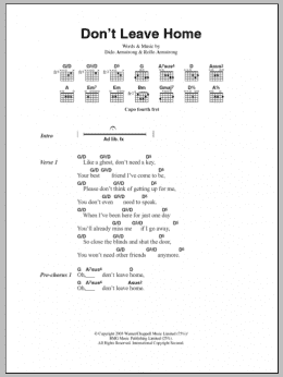 page one of Don't Leave Home (Guitar Chords/Lyrics)