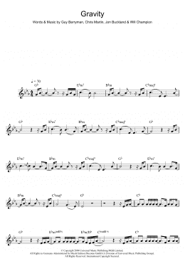 page one of Gravity (Alto Sax Solo)