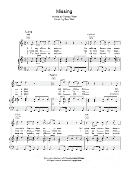 page one of Missing (Piano, Vocal & Guitar Chords)