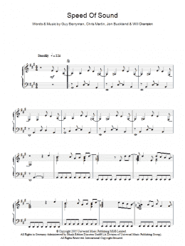 page one of Speed Of Sound (Piano Solo)