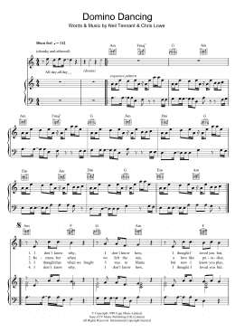 page one of Domino Dancing (Piano, Vocal & Guitar Chords)