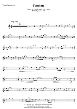 page one of Perdido (Tenor Sax Solo)