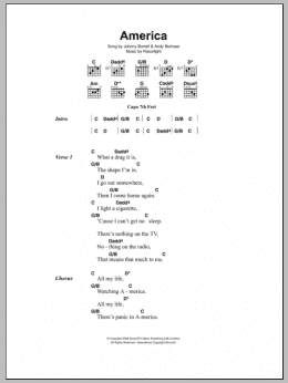 page one of America (Guitar Chords/Lyrics)