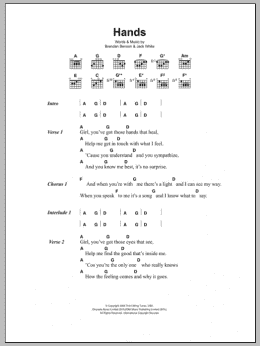 page one of Hands (Guitar Chords/Lyrics)