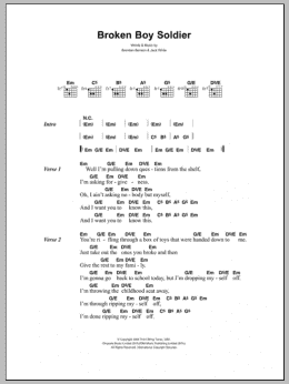 page one of Broken Boy Soldier (Guitar Chords/Lyrics)