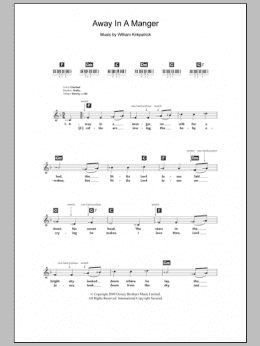 page one of Away In A Manger (Piano Chords/Lyrics)