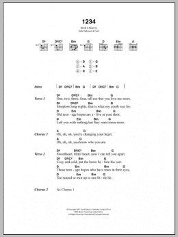 page one of 1234 (Guitar Chords/Lyrics)