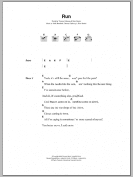 page one of Run (Guitar Chords/Lyrics)