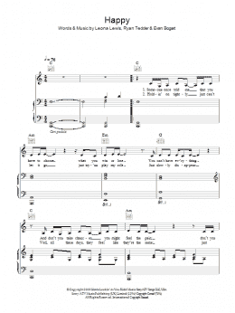 page one of Happy (Piano, Vocal & Guitar Chords)