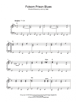 page one of Folsom Prison Blues (Piano Solo)