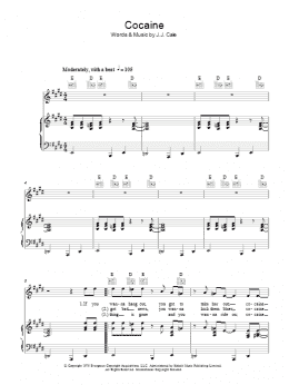 page one of Cocaine (Piano, Vocal & Guitar Chords)