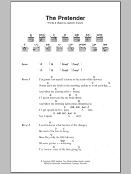 page one of The Pretender (Guitar Chords/Lyrics)