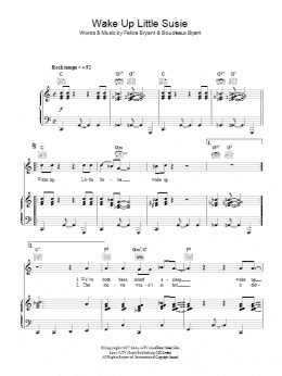 page one of Wake Up Little Susie (Piano, Vocal & Guitar Chords)