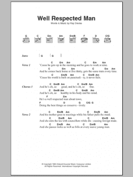 page one of A Well Respected Man (Guitar Chords/Lyrics)