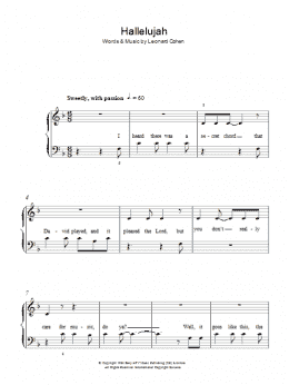 page one of Hallelujah (Easy Piano)