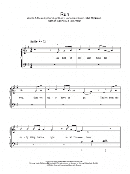 page one of Run (Easy Piano)