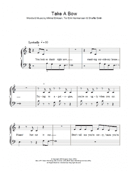 page one of Take A Bow (Easy Piano)