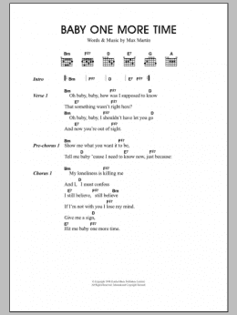 page one of ...Baby One More Time (Guitar Chords/Lyrics)