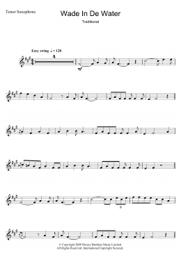 page one of Wade In The Water (Tenor Sax Solo)