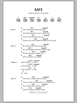 page one of Safe (Guitar Chords/Lyrics)