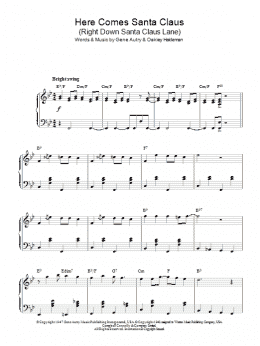 page one of Here Comes Santa Claus (Right Down Santa Claus Lane) (Piano Solo)