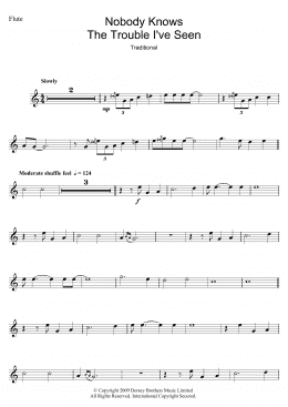 page one of Nobody Knows The Trouble I've Seen (Flute Solo)