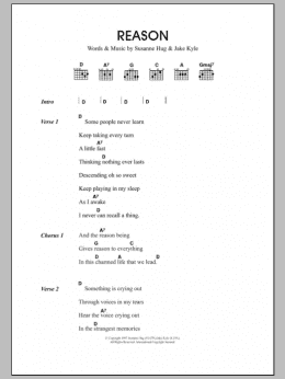 page one of Reason (Guitar Chords/Lyrics)