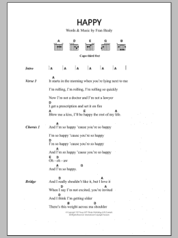 page one of Happy (Guitar Chords/Lyrics)