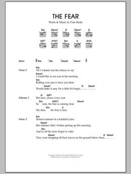 page one of The Fear (Guitar Chords/Lyrics)