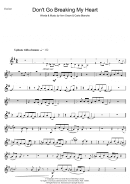 page one of Don't Go Breaking My Heart (Clarinet Solo)