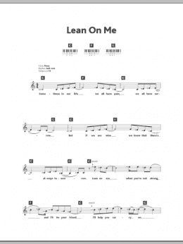 page one of Lean On Me (Lead Sheet / Fake Book)